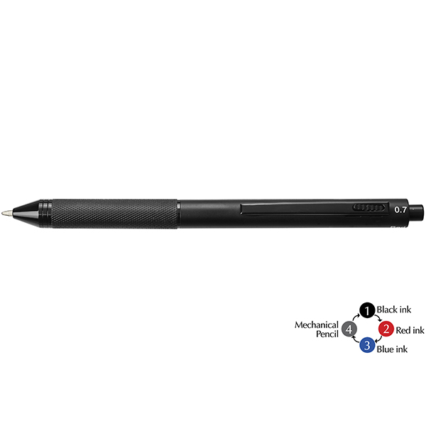 עט X-pen בירו כדורי 4באחד שחור מט XP-676b X-Pen BUREAU